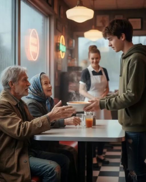 A Teen Boy Gave His Meal to an Old Couple — The Next Day, a Millionaire Knocked on His Door