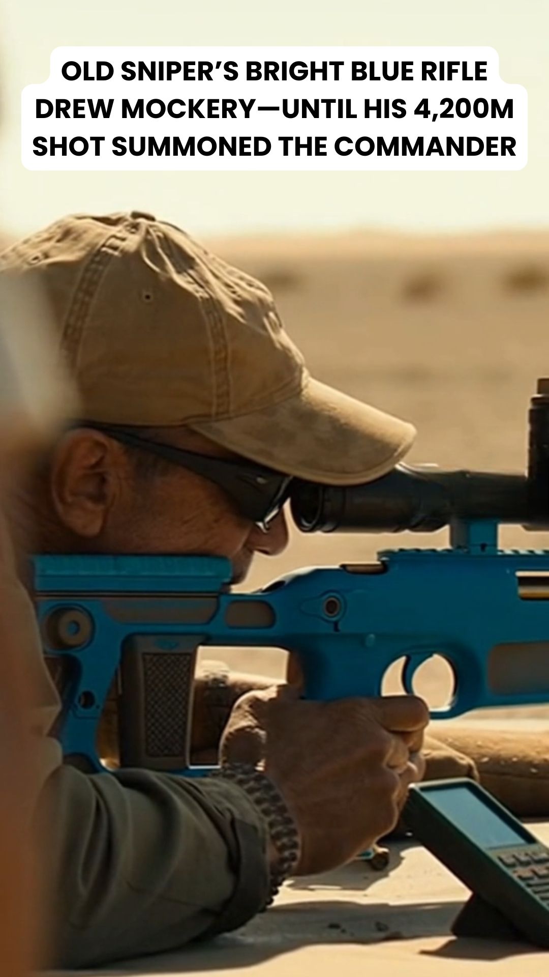 Old Sniper’s Bright Blue Rifle Drew Mockery—Until His 4,200m Shot Summoned the Commander
